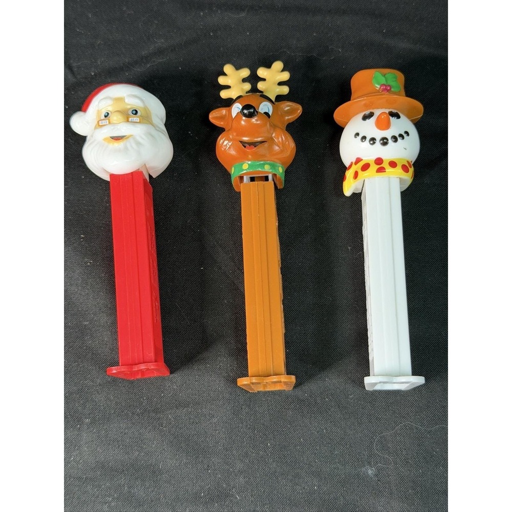 3 Christmas PEZ Dispensers: Santa, Reindeer, Snowman
